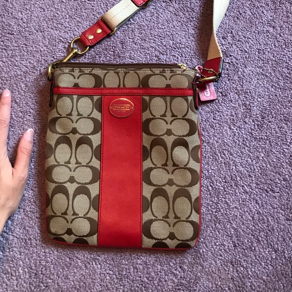 Coach purse brown and orange - Picture 1 of 4